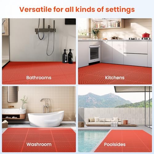Jocoevol 12-Pcs Interlocking Tile, Indoor/Outdoor Drainage Interlocking Floor - Image 6