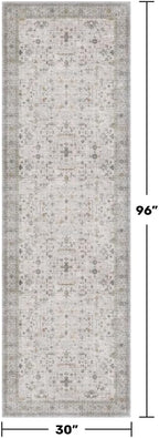 Hazo Haus Washable Light Gray & Sage 2'6"x8' Wide Runner Rugs - Image 2