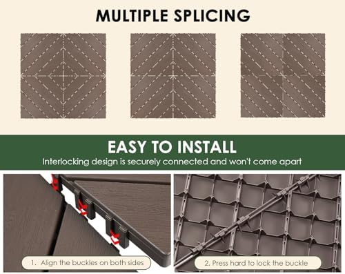 216 PCS Plastic Interlocking Deck Patio Tiles - Image 5