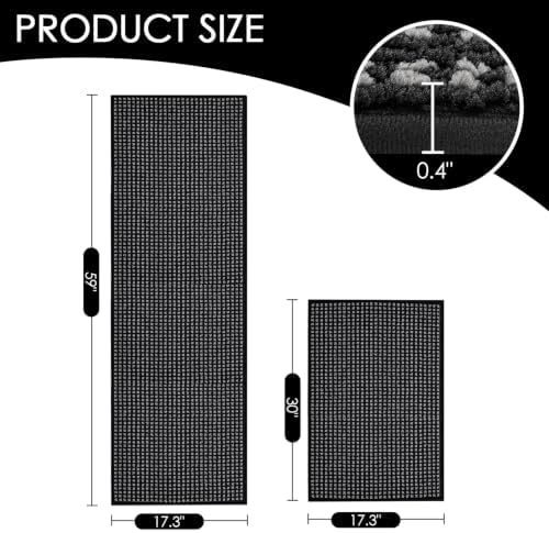 hicorfe Waffle Kitchen Runner Rugs Set of 2, Non Slip Kitchen Mats - Image 2