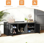 2-Tier Storage Bench, Waterproof UV-Resistant Outdoor Shoe Storage Cabinet - Image 4