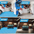 Barydat 72 Pcs 12x12 Garage Floor Tiles Interlocking Drainage, Light Blue - Image 5