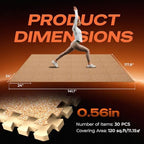 SUPERJARE 0.56'' Thick 120 Sq Ft Rubber Top Gym Flooring - Image 7