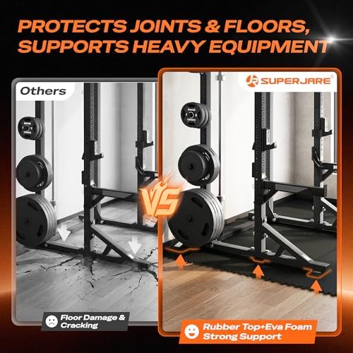 SUPERJARE 0.56'' Thick 96 Sq Ft Rubber Top Gym Flooring - Image 4