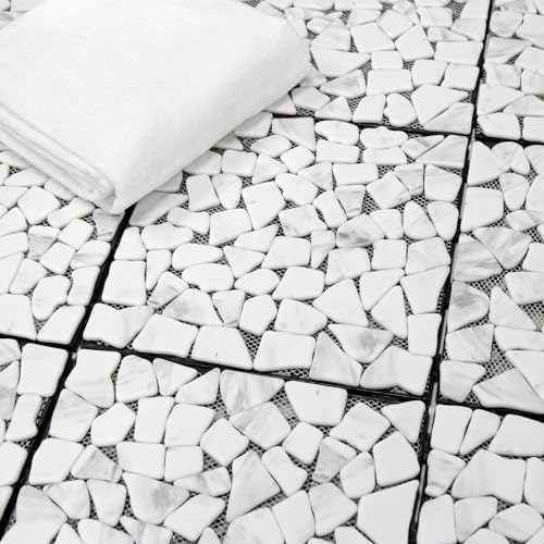 4PCS Natural Stone Interlocking Deck Tiles, Outdoor & Indoor Flooring Decking - Image 6
