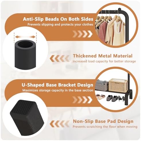 JIUYOTREE Garment Rack Clothing Clothes Rack - Image 7