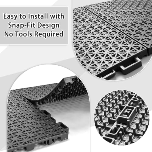 16 PCS Modular Interlocking Cushion Drainage Floor Tiles 10" x10 - Image 4