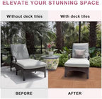Plastic Interlocking Deck Tiles 12 Pack, 12in Waterproof Patio Flooring - Image 6