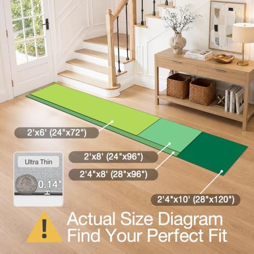 LUMI Ultra Thin Runner Rug for Hallway 2'x8', Entryway Rug, Light Gray - Image 2