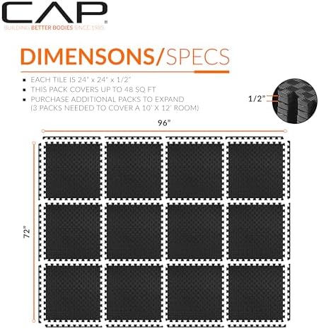 CAP Puzzle Exercise Mats | 1/2” Thick EVA Interlocking Foam Tiles - Image 4