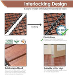 PrimeZone 108 PCS Solid Acacia Wood Interlocking Patio Deck Tiles Outdoor - Image 4