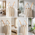 RFOUO Foldable Wall Mounted Clothes Drying Rack, 2 Picks - Image 7