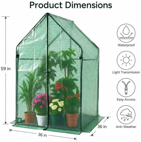 Gardzen Mini Greenhouse, PE Cover - Image 2