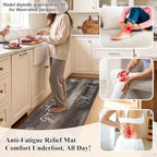 HEBE Anti Fatigue Kitchen Mat Set of 2, Cushioned Kitchen Mats - Image 5