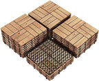 Topeakmart 27PCS Interlocking Deck Tiles 12x12 Patio Flooring, Natural Wood by Topeakmart
