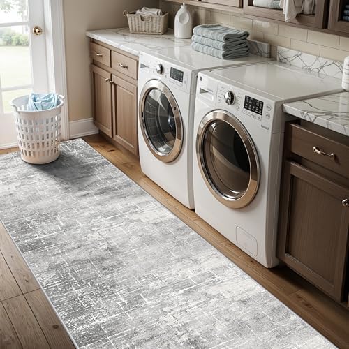 Washable 2x10 Kitchen Runner Rug: Abstract Farmhouse Bathroom Entryway Rug Soft - Image 5