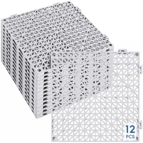 Interlocking Drainage Tiles 12PCS Modular Interlocking Cushion 12" x 12" by Unknown