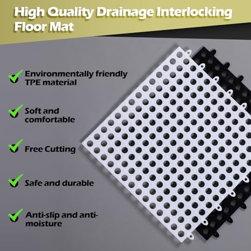 Tinideya 50 Pcs Drainage Interlocking Floor Tiles - Image 6