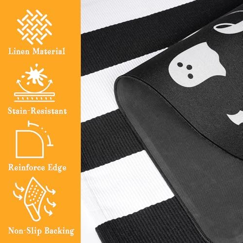 Halloween Door Mat Set, Ghost Welcome Rug - Image 3