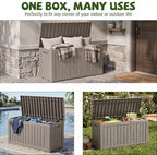 Outdoor Storage Box, Waterproof 120 Gallon Resin Deck Box - Image 3