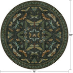 Dark Green Insect 6ft Round Washable Area Rug - Image 2