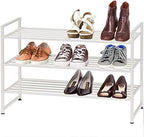 Simple Houseware 3-Tier Stackable Metal Panel Shoe Rack - Image 4