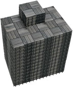PrimeZone 297 PCS Solid Acacia Wood Interlocking Patio Deck Tiles Outdoor by PrimeZone