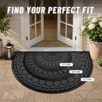 Mibao Half Round Door Mat, Non-Slip Welcome Entrance Way Durable Rubber - Image 5