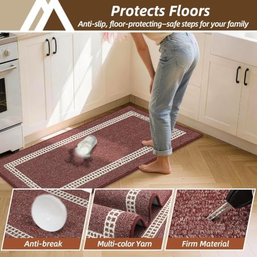 COSY HOMEER Kitchen Rugs Sets of 2 Non-Slip Washable - Image 5