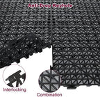 12 Pack 12" Interlocking Rubber Bathroom Flooring Tiles Non-Slip Pool Mat - Image 4