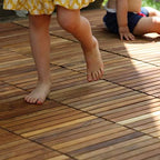 Bare Decor EZ-Floor Interlocking Flooring Tiles in Solid Teak Wood Oiled Finish - Image 4