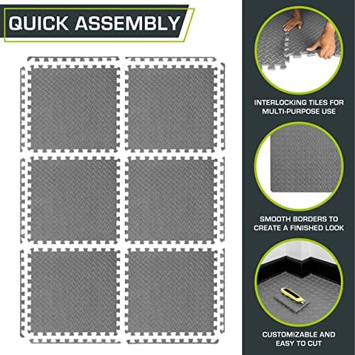 ProsourceFit Exercise Puzzle Mat ½-inch, EVA Interlocking Foam Floor Tiles - Image 6