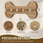 MTERSN Acacia Wood Dog Leash Holder Wall Mount - Image 5