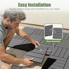 60 PCS Plastic Interlocking Deck Tiles, 11.8"x11.8" Patio Flooring - Image 3