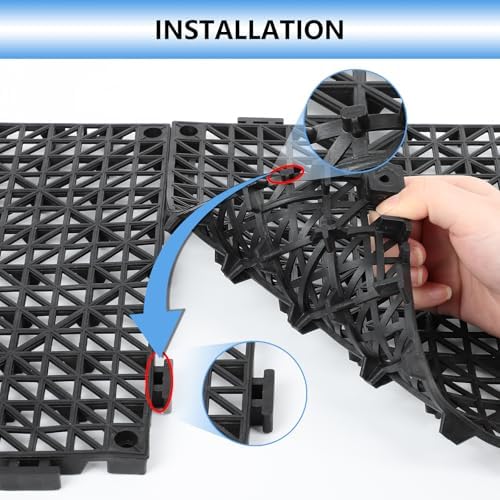 FAHKNS 50 Pack Interlocking Drainage Tiles, PVC Floor - Image 4