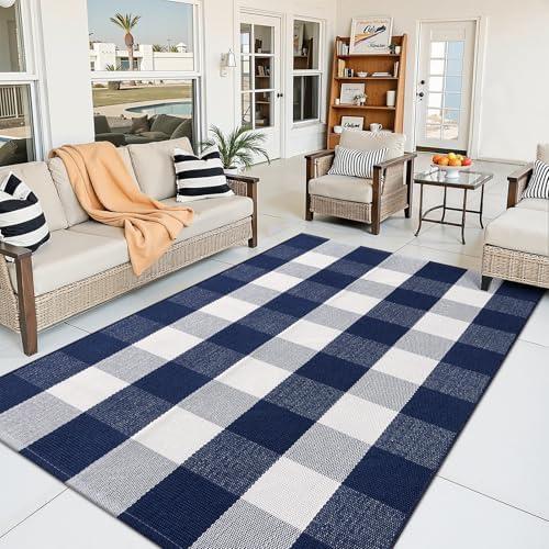 OLANLY Fall Door Mat, Buffalo Plaid Rug - Image 4