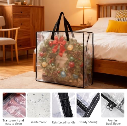 Garvee Christmas Wreath Storage Container, 8 Pack Moving Bags - Image 3
