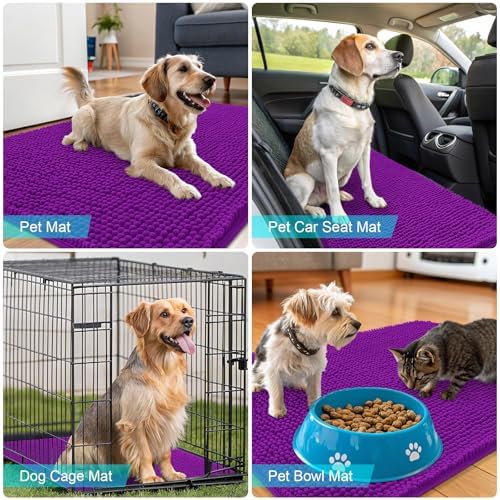 OLANLY Dog Door Mat for Muddy Paws 34x21, Super Absorbent Chenille Mud Mat - Image 7