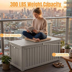Outdoor Storage Box, 370 Gallon Waterproof Resin Deck Box - Image 5