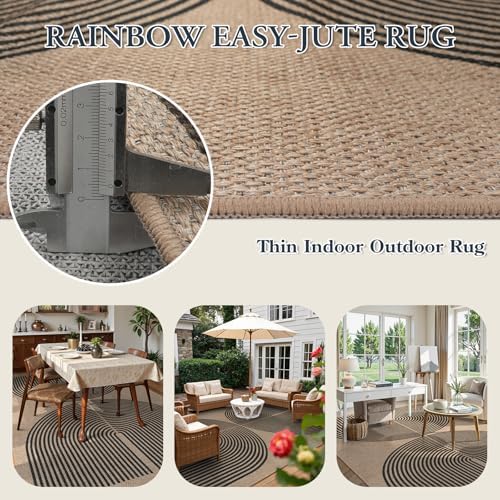 Lahome Modern Rainbow Easy Jute 8x10 Rug - Image 3