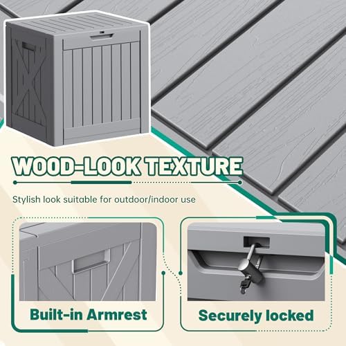 Devoko 40 Gallon Deck Box Lockable Outdoor Storage Box Waterproof - Image 2