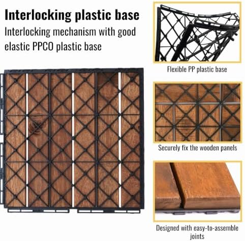 Acacia Wood Interlocking Deck Tiles - Image 6