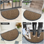 Colorxy Half Circle Waterproof Door Mat, Sturdy Rubber Doormat - Image 6