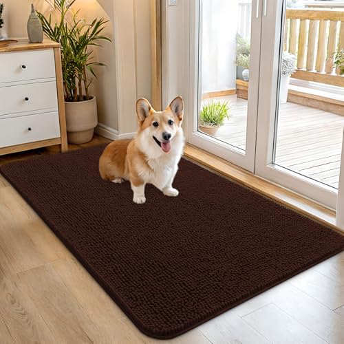 OLANLY Dog Door Mat for Muddy Paws 45x27, Super Absorbent Chenille Mud Mat by OLANLY