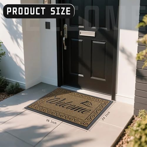 Yimobra Welcome Mat Outdoor Indoor, Waterproof Heavy Duty Front Door Mat - Image 2