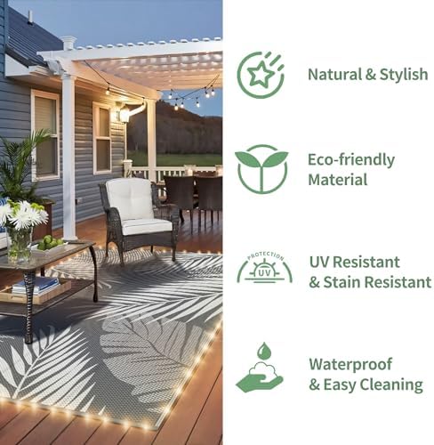 GENIMO Outdoor Rug, Waterproof Plastic Rugs - Image 5