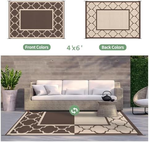 GENIMO Outdoor Rug, Waterproof Plastic Rugs - Image 4