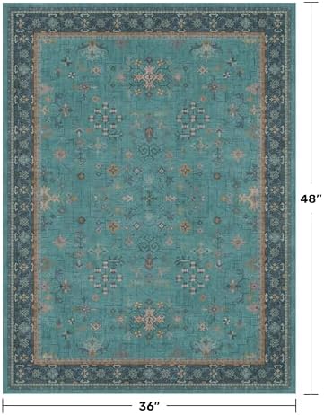 3x4 Teal Rugs for Entryway Indoor - Image 2
