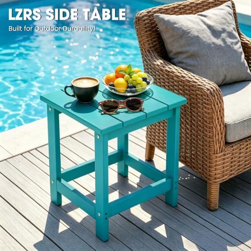 LZRS Patio Side Table, Heavy Duty HDPE Outdoor End Table - Image 6