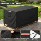 Patio Rectangular Table Chair Set Cover Waterproof 420D Heavy Duty Large - Image 5